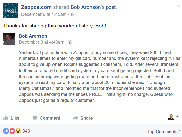 Zappos-promoting-a-customer-content