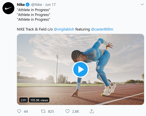 Nike shared this video on Twitter